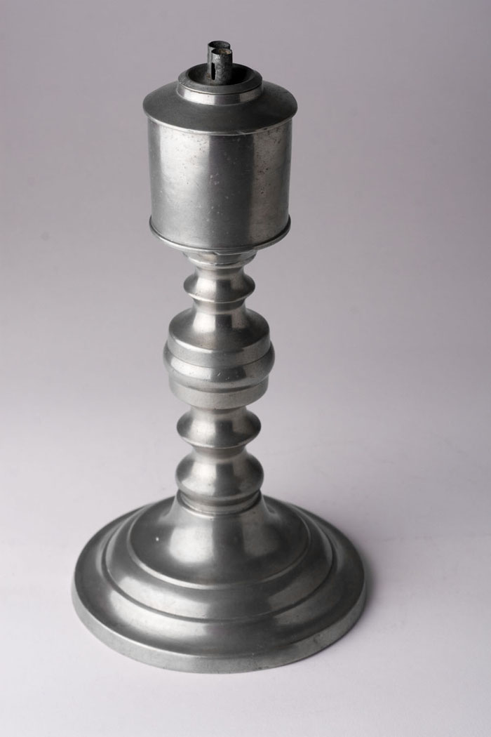 Appraisal: PEWTER OIL LAMP ALLEN PORTER - Colebrook New Hampshire circa