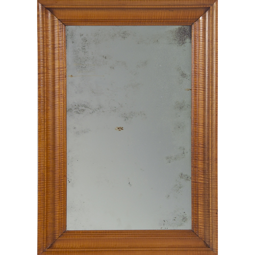 Appraisal: American tiger maple frame th c with later mirror x