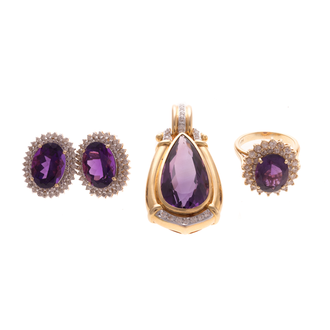 Appraisal: A Lady's Amethyst and Diamond Suite in K K yellow