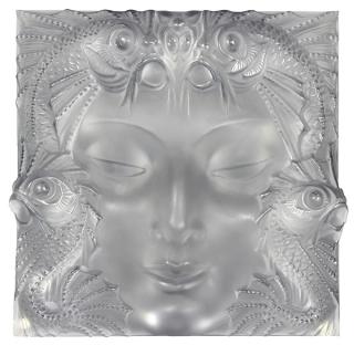 Appraisal: Lalique France Frosted glass 'Mask De Femme' plaque Lalique France