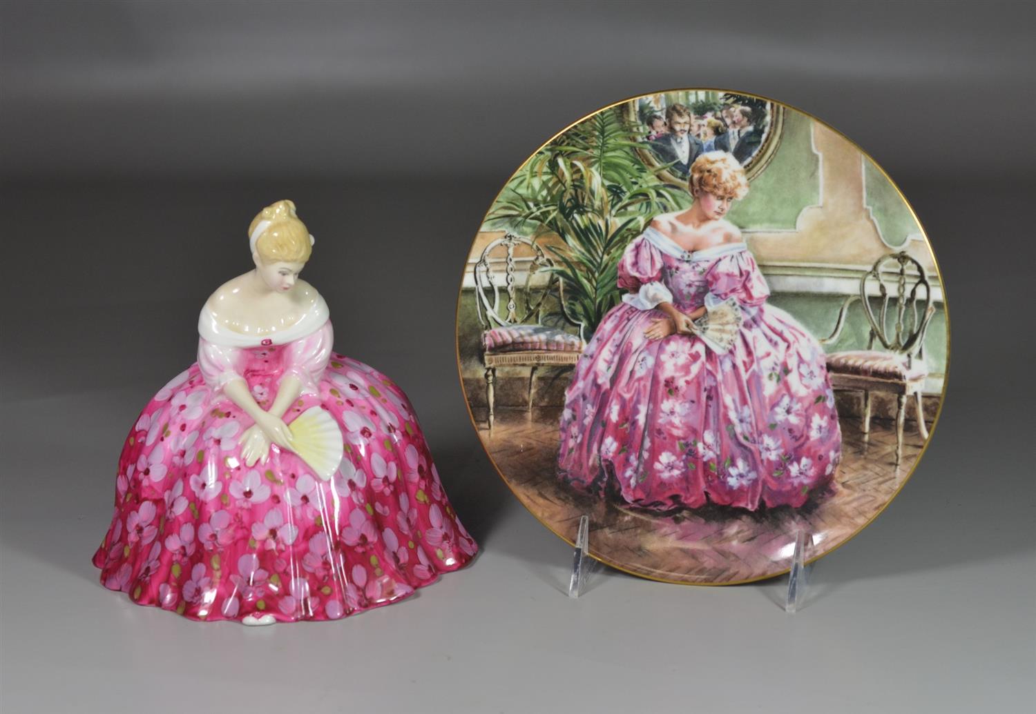 Appraisal: Royal Doulton Victoria bone china figurine matching collector plate HN