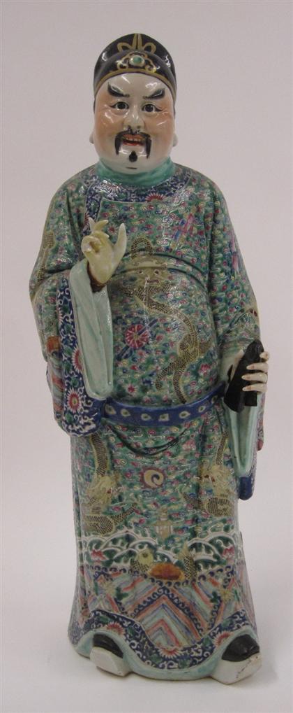 Appraisal: Chinese porcelain figure of Cao Guojiuimpressed seal mark republic period