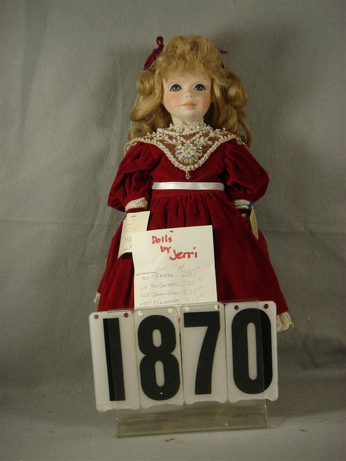 Appraisal: Dolls by Jerri Christmas Carol dressed in velvet and lace