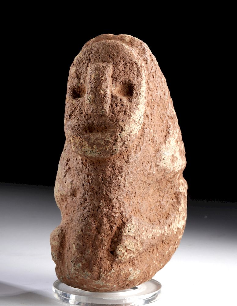 Appraisal: Maya Stone Seated Figure Pre-Columbian Mexico and northern Central America