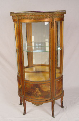 Appraisal: FRENCH VERNIS MARTIN VITRINE CURIO DISPLAY CABINET Original finish with