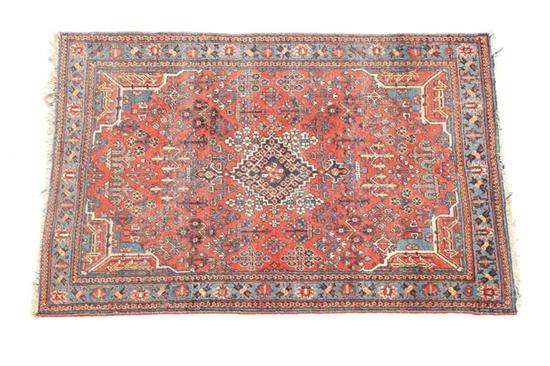 Appraisal: ORIENTAL RUG Ca Joshegan Blue border and red ground '