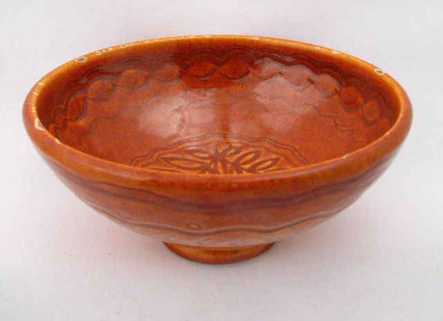 Appraisal: Signed Karl Martz IN - -inch round decorated pedestal bowl