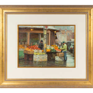 Appraisal: Tony Bianco American th Century Kensington Market oil on canvas