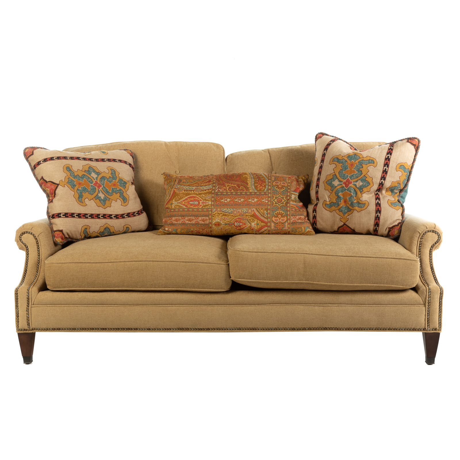 Appraisal: LEE JOFA CUSTOM UPHOLSTERED SOFA th century two cushion upholstered