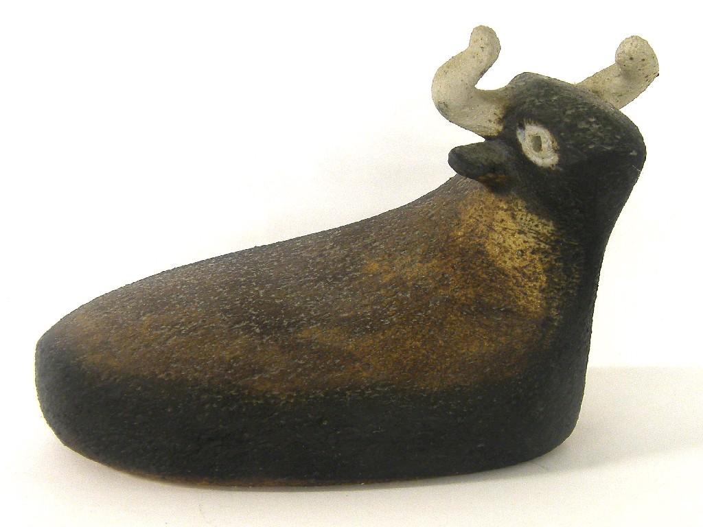 Appraisal: Rosemary Wren Oxshott Pottery model of a black ram impressed