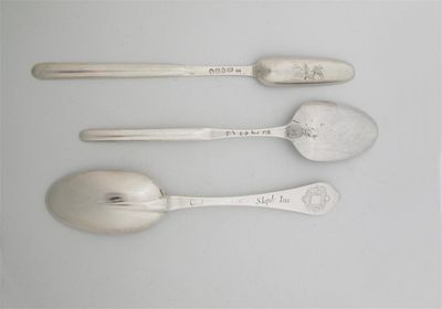 Appraisal: A George II fancy back marrow spoon scratched H over