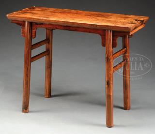 Appraisal: HARDWOOD ALTAR TABLE HARDWOOD ALTAR TABLE China th century The