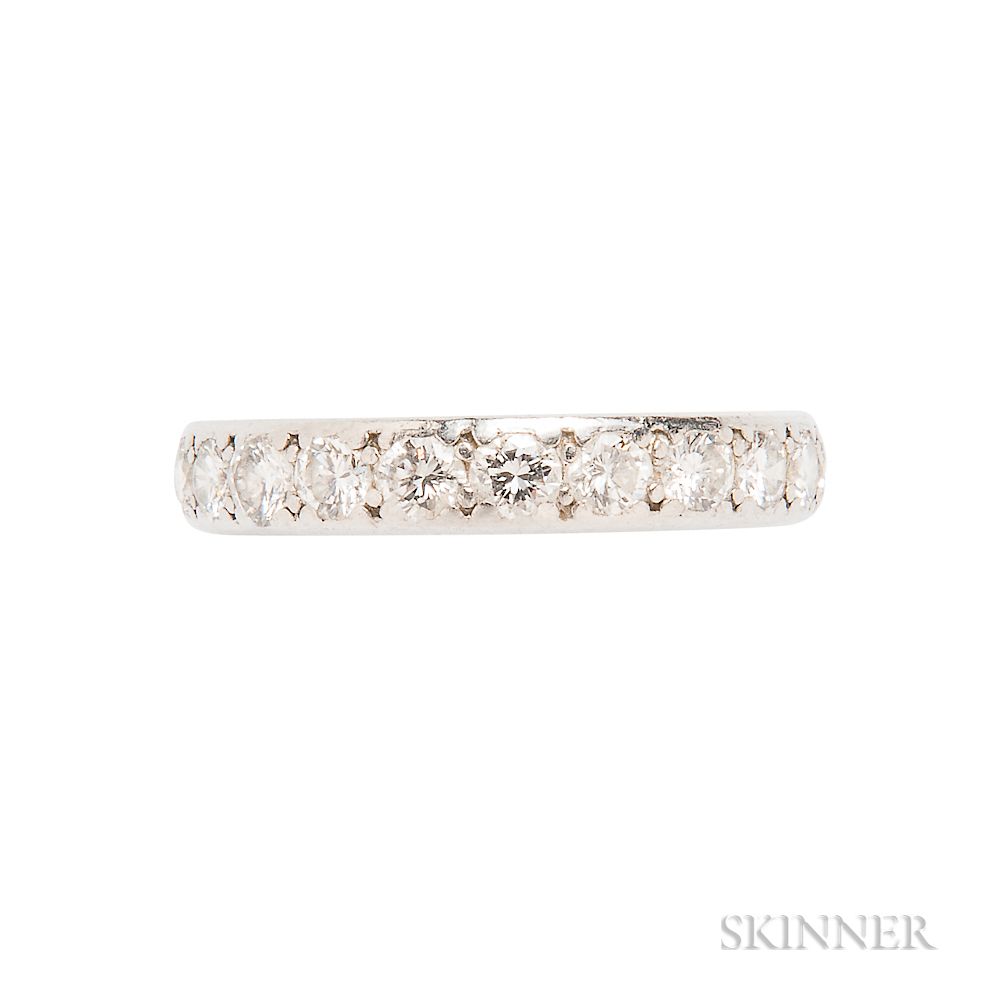 Appraisal: Platinum and Diamond Eternity Band Tiffany Co Platinum and Diamond