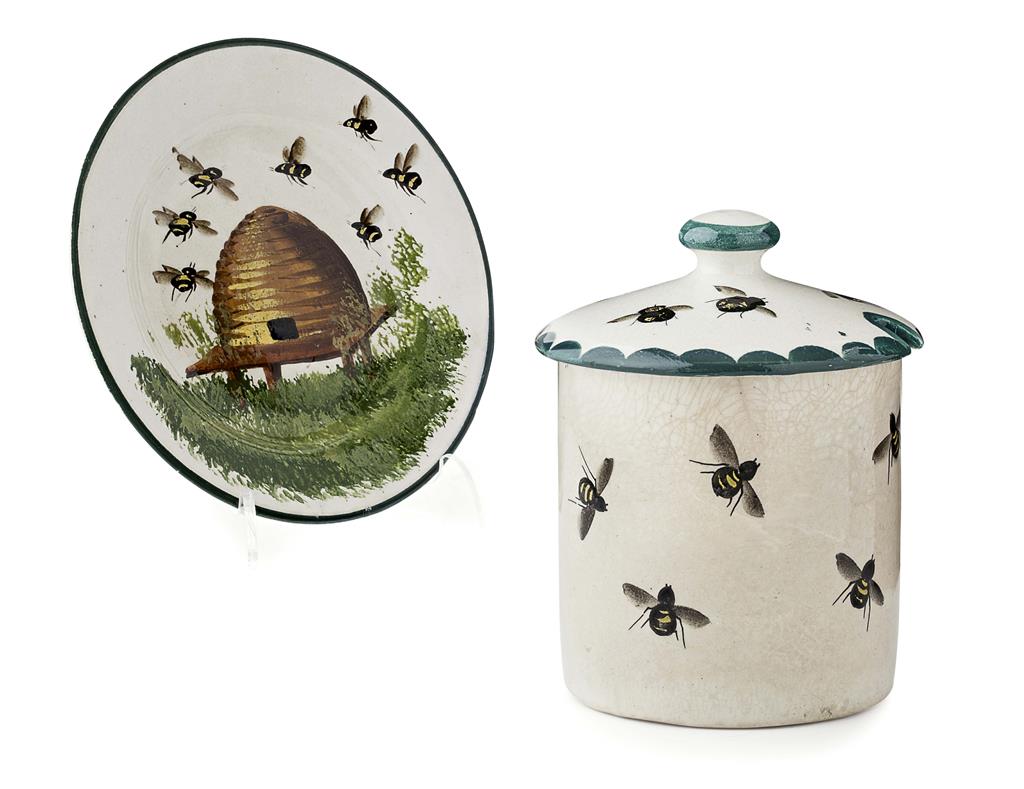 Appraisal: WEMYSS WARE A 'BEES HIVE' HONEY POT COVER PLATE CIRCA