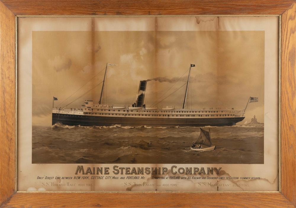 Appraisal: MAINE STEAMSHIP COMPANY LITHOGRAPHIC PRINT EARLY TH CENTURY ON PAPER