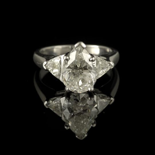 Appraisal: Lady's Platinum and Diamond Engagement-Style Ring composed of a central