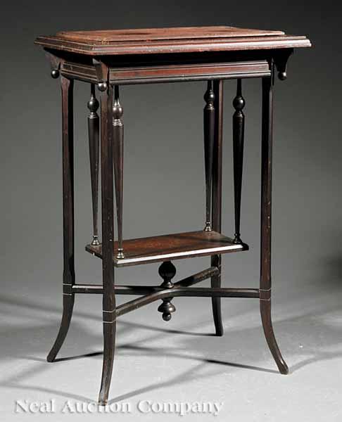 Appraisal: An American Aesthetic Carved Mahogany Side Table stamped Design-Pat June