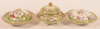 Appraisal: Pcs of Floral and Gilt Decorated Nippon Three Pieces of