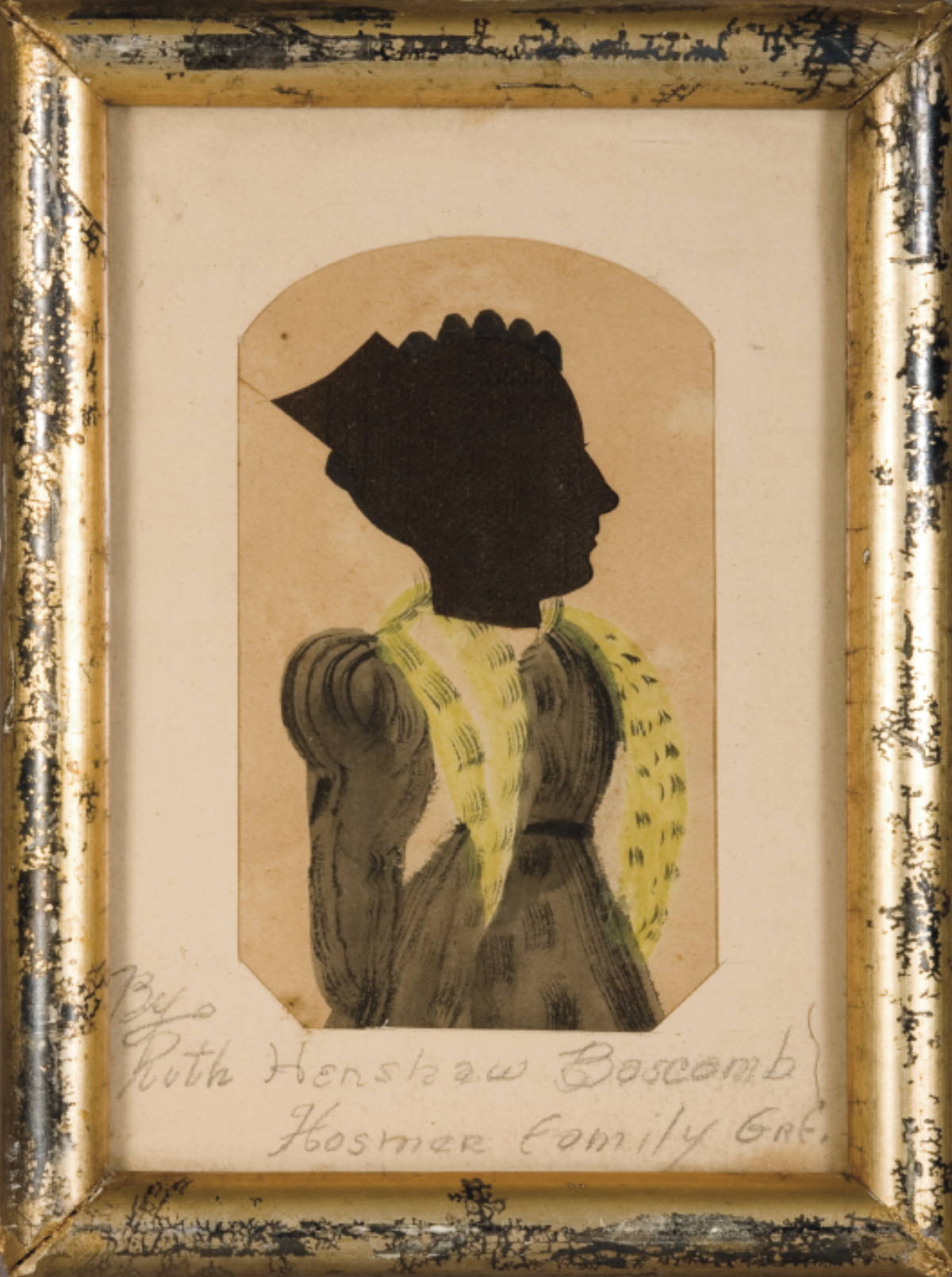 Appraisal: THE HOSMER SISTERS A PAIR OF SILHOUETTES WITH WATERCOLOR HIGHLIGHTS