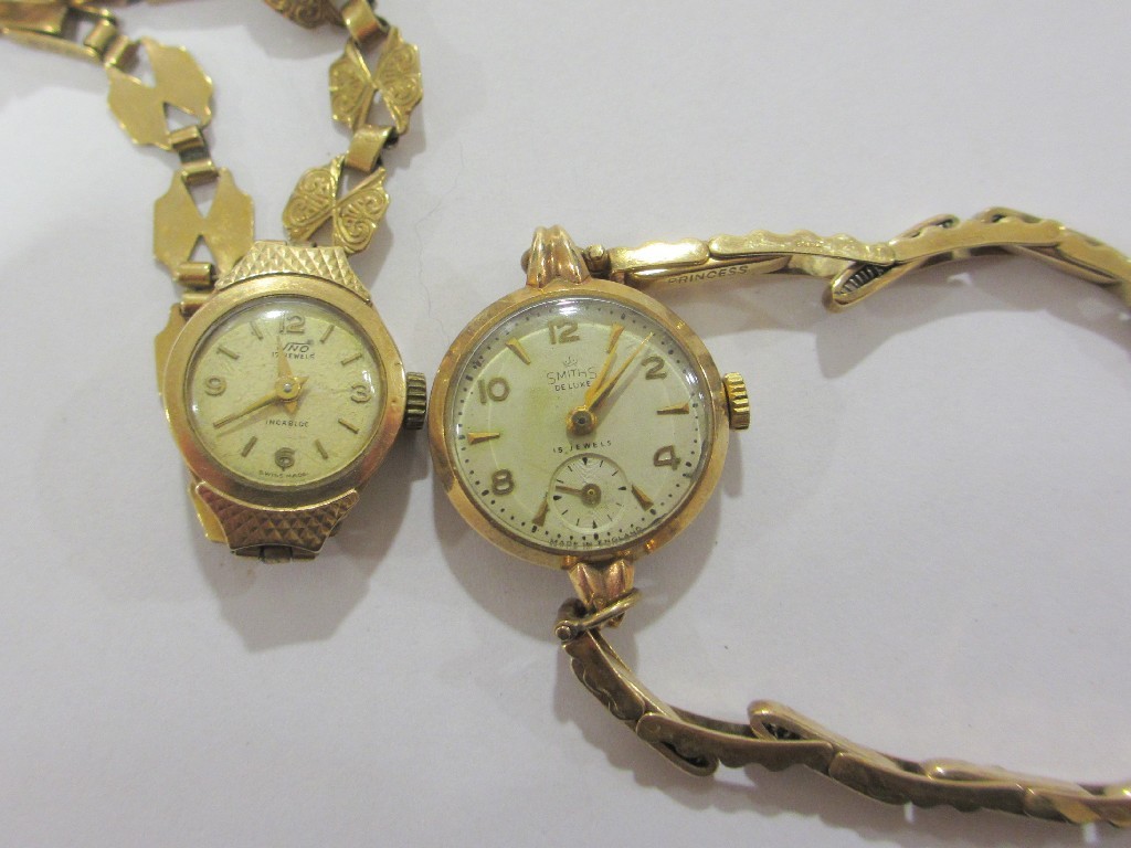 Appraisal: Two early th century ct gold wrist watches both with