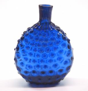 Appraisal: Pattern A pattern-molded glass Hobnail spirits flask Cobalt Blue ovoid