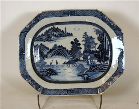 Appraisal: CHINESE EXPORT BLUE PAINTED ASHET LATE TH EARLY TH CENTURY