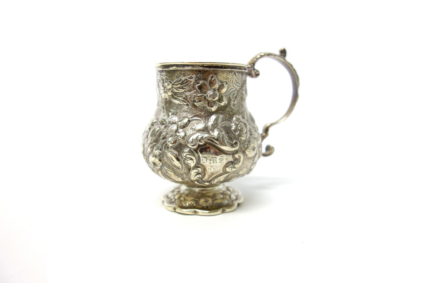 Appraisal: A George IV silver christening mug of baluster form with