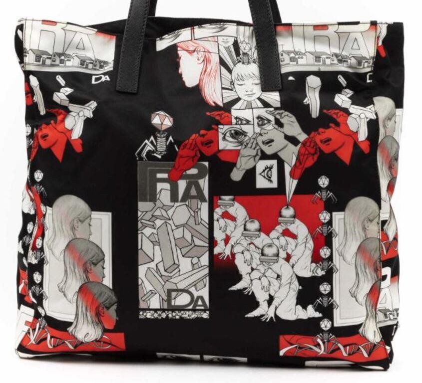 Appraisal: Prada limited edition James Jean Comics shoulder bag in black