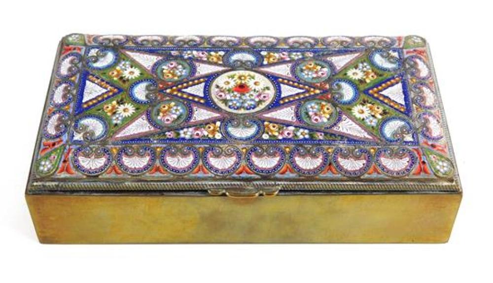 Appraisal: Micro-mosaic box Italian early th C oblong form floral motif