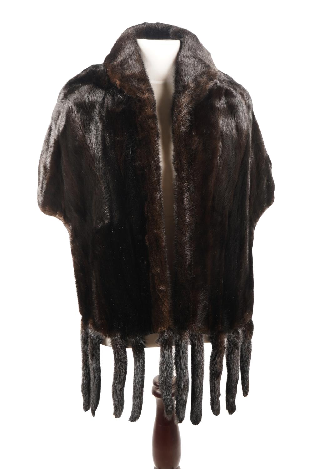 Appraisal: BROWN MINK FUR STOLEno tags shoulder to shoulder inches inches