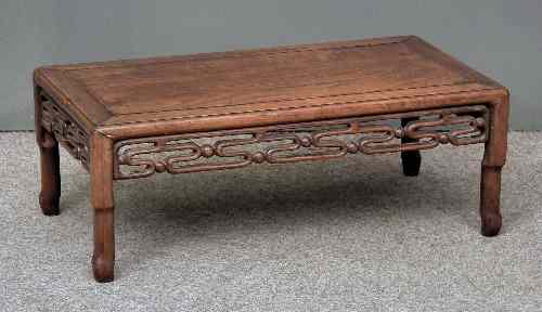 Appraisal: A Chinese rosewood rectangular ''Opium'' table with flush panelled top