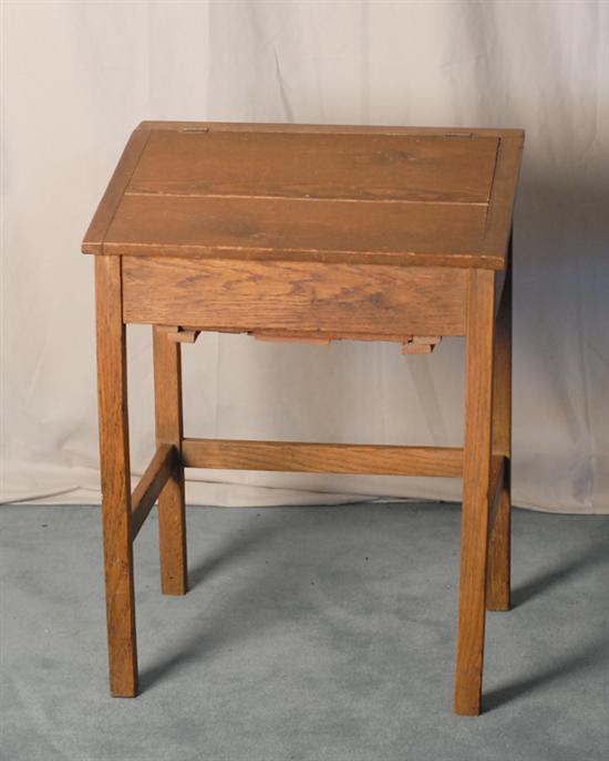 Appraisal: A th C Oak Child's School Desk with a slant