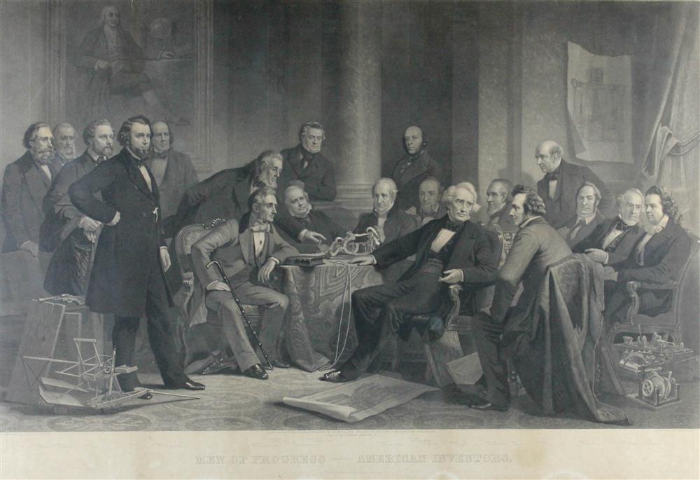 Appraisal: AFTER C SCHUSSETTES MEN OF PROGRESS - AMERICAN INVENTORS Engraving