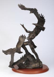 Appraisal: Figural bronze sculpture 'Soaring Spirits' signed th century figural bronze