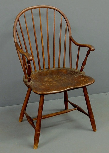 Appraisal: New Jersey Windsor armchair c stamped W McElroy with a