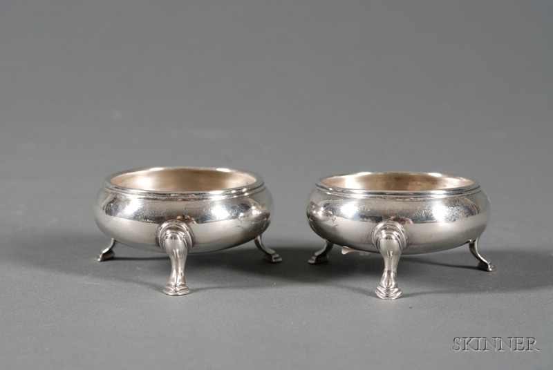 Appraisal: Pair of George V Silver Open Salts London Chas and