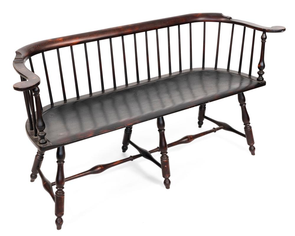 Appraisal: D R DIMES WINDSOR-STYLE BENCH NEW HAMPSHIRE TH CENTURY BACK