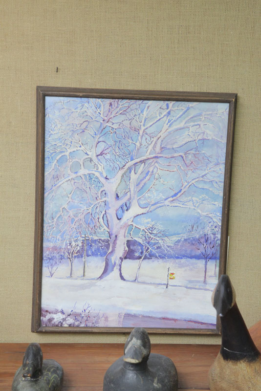 Appraisal: FRAMED WATERCOLOR Winter scene in pastels signed Ralph Fanning Ohio