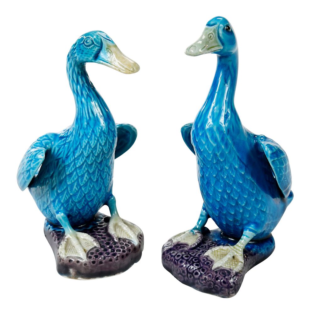 Appraisal: Two Similar Chinese Export Porcelain Duck Figures th century each