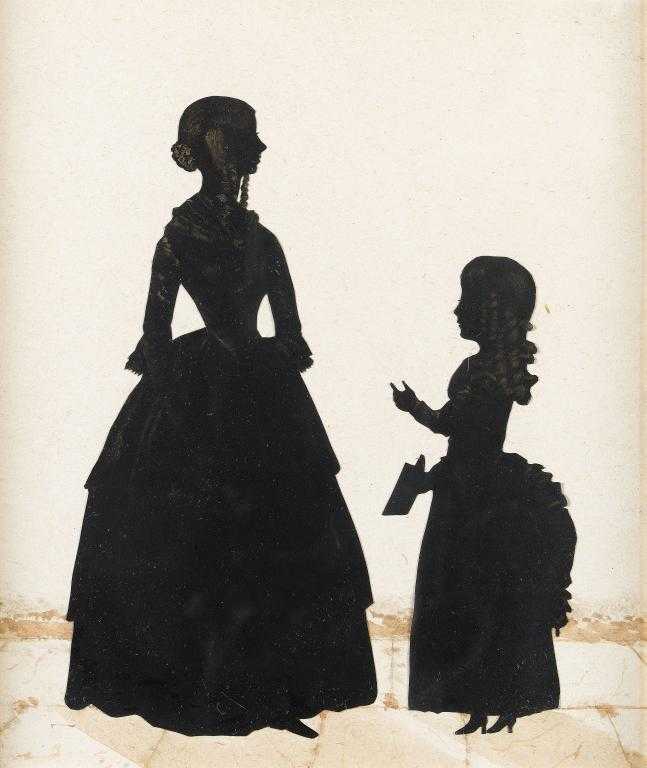 Appraisal: ENGLISH SCHOOL C A SILHOUETTE OF A YOUNG WOMAN perhaps