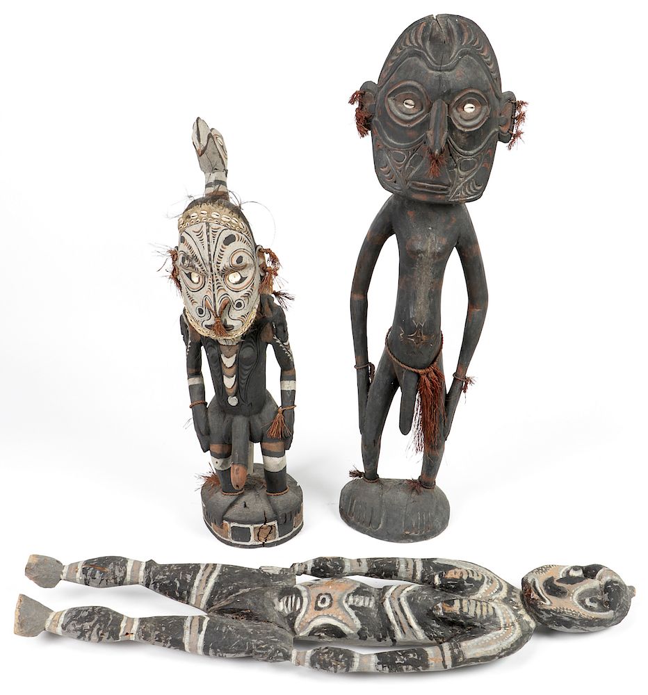 Appraisal: Sepik River PNG Statues Sepik River PNG Statues carved wood