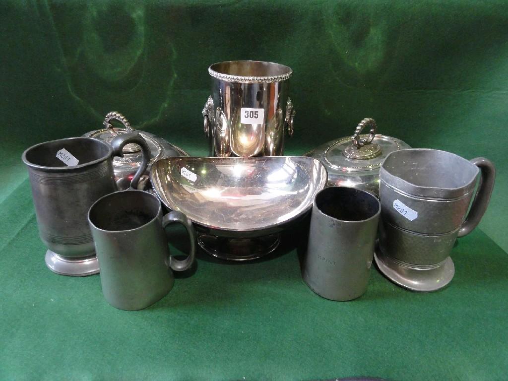 Appraisal: A large quantity of miscellaneous silver plated wares including two