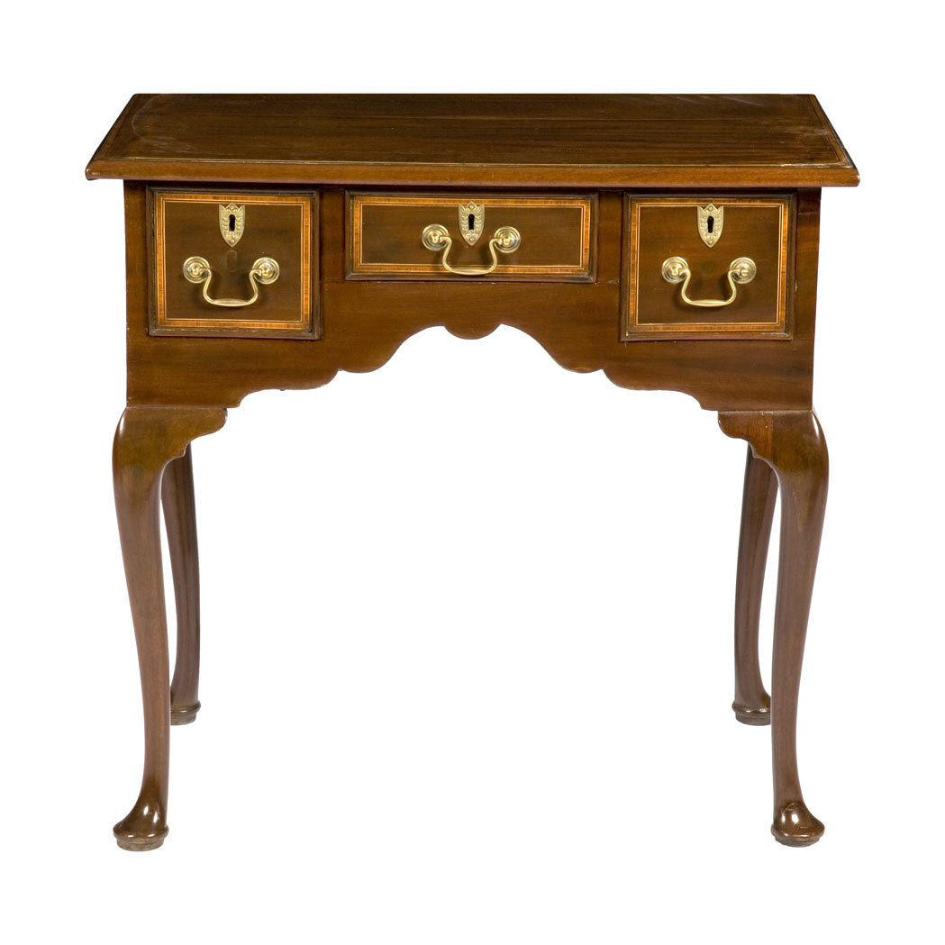 Appraisal: Queen Anne Style Banded Mahogany Dressing Table Height inches width