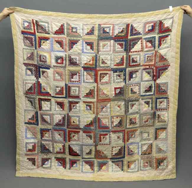 Appraisal: th c log cabin courthouse steps quilt '' x ''