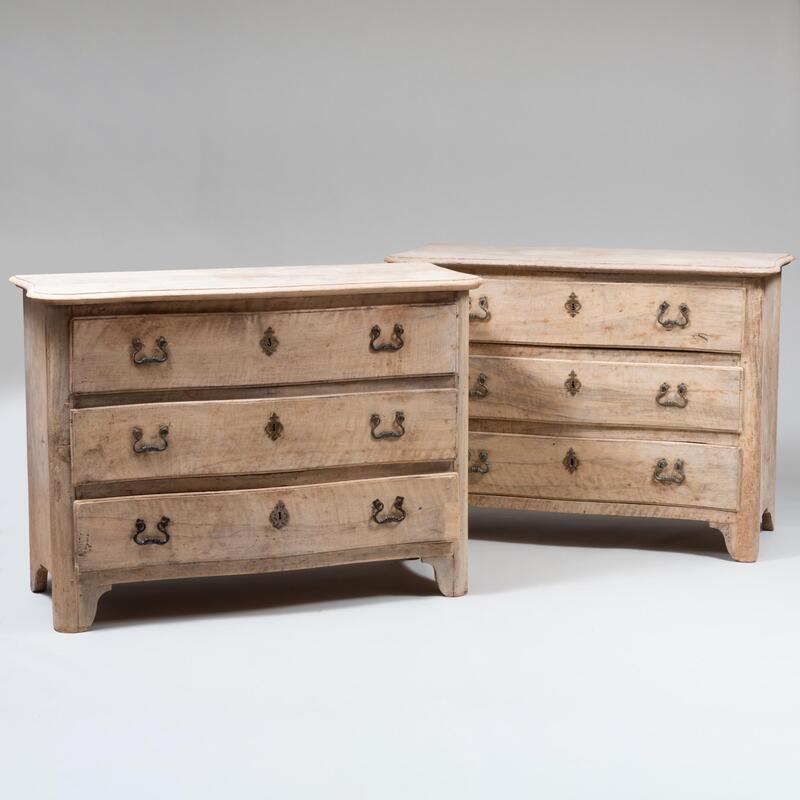 Appraisal: Pair of Italian Baroque Bleached and Painted Walnut Chest of