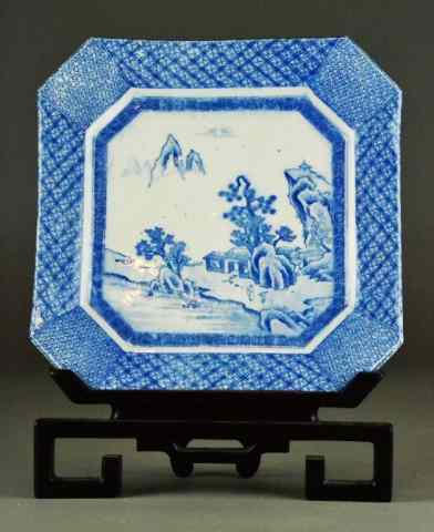 Appraisal: Chinese Blue White Export Octagonal Plate th Century Chinese Export