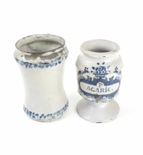 Appraisal: Two Continental Earthenware Jars Two th century continental tin-glazed earthenware