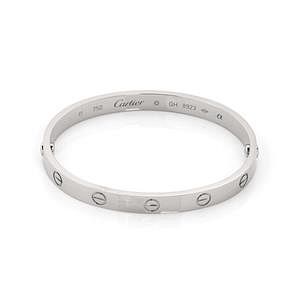 Appraisal: Cartier Love k White Gold Screw Motif Bangle Cartier Love