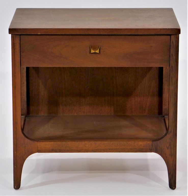 Appraisal: Broyhill Brasilia MCM Wood Carved Nightstand United States Circa Nightstand