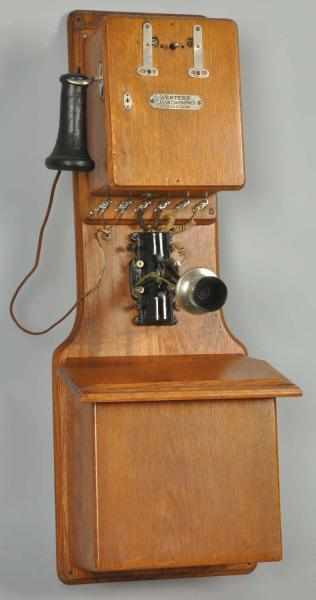 Appraisal: Western Telephone Construction Two Box Telephone Circa Oak Top box